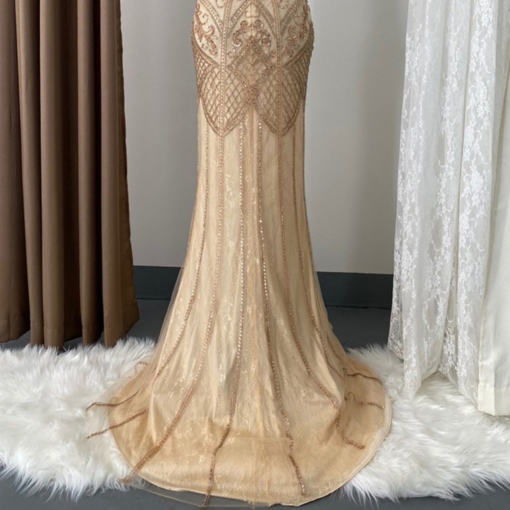 Illusion Neck Sheath Shape Prom Dress AC7001 - Picture 5 of 7